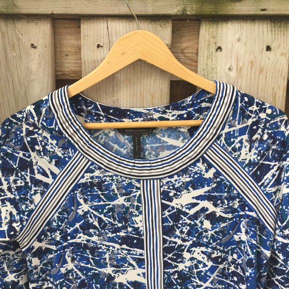 BCBGMaxAzria blue white stretchy dress - size XS - Picture 2 of 7